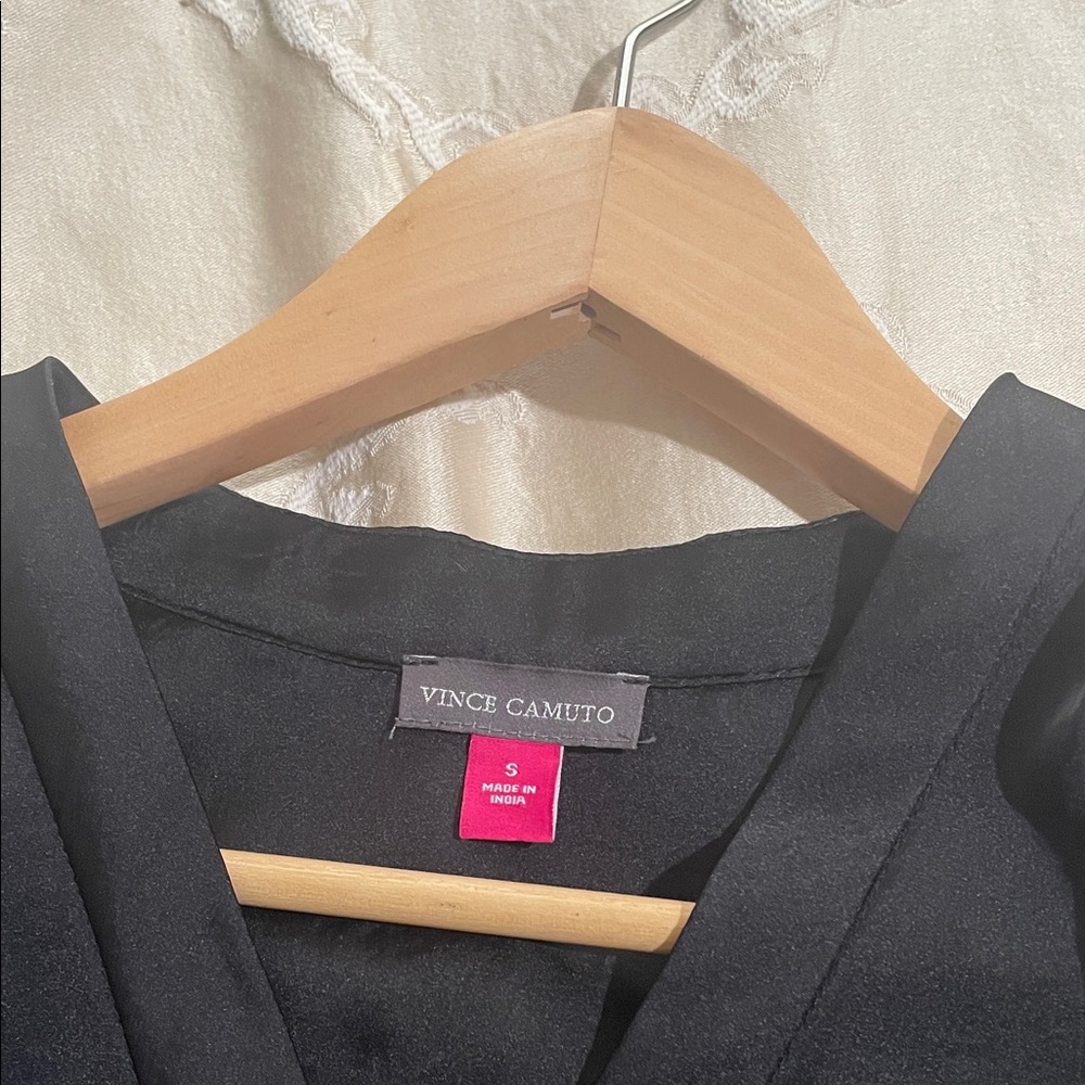 Vince Camuto Classic Black V-Neck Dress